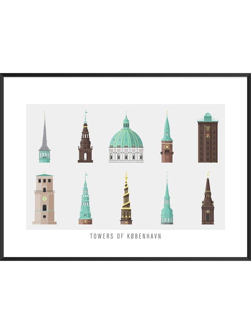 10 Towers of Copenhagen - コペンハーゲン10タワー ポスター