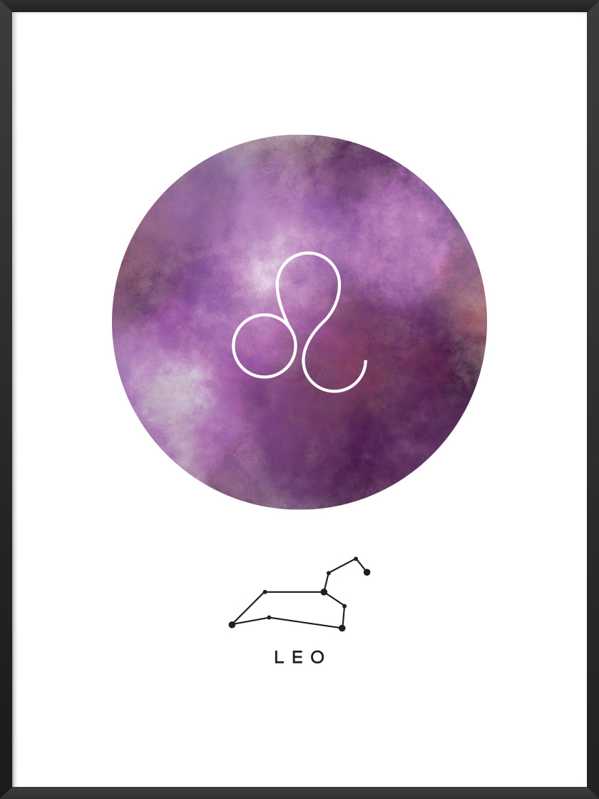 Leo 獅子座 - 獅子座 星座ポスター