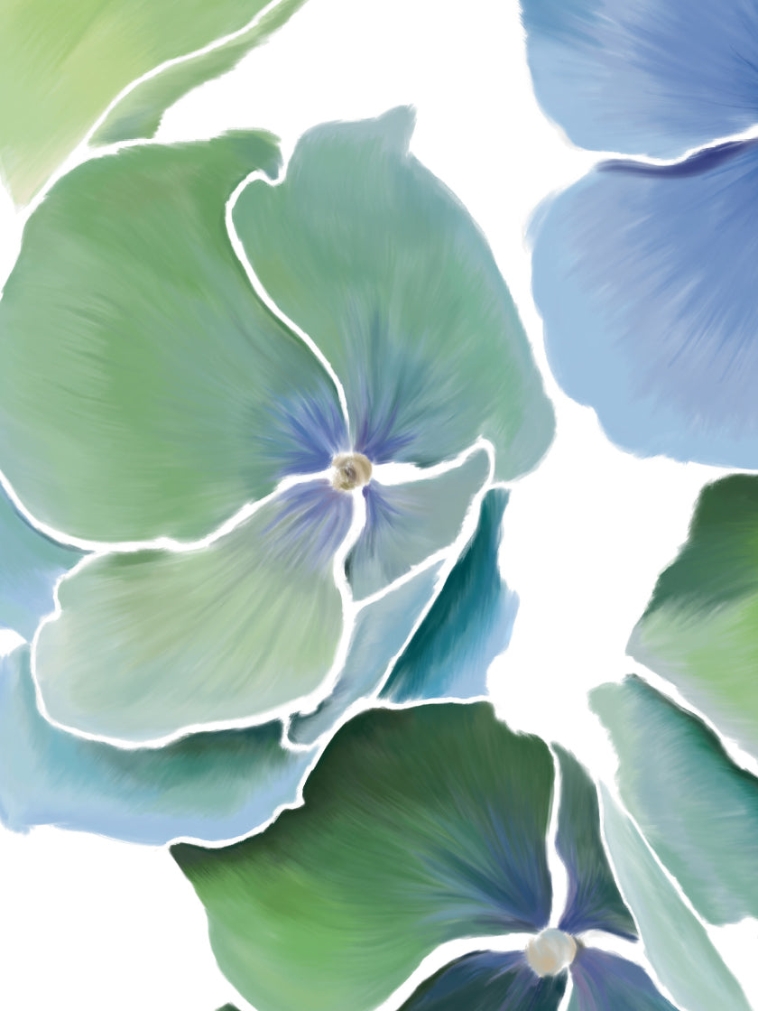 Blue Hydrangea - ブルー紫陽花 ポスター