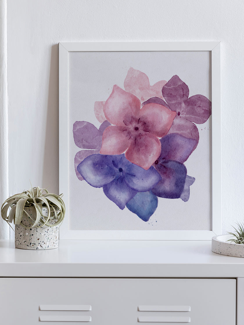 Purple Hydrangea - 紫陽花 ポスター