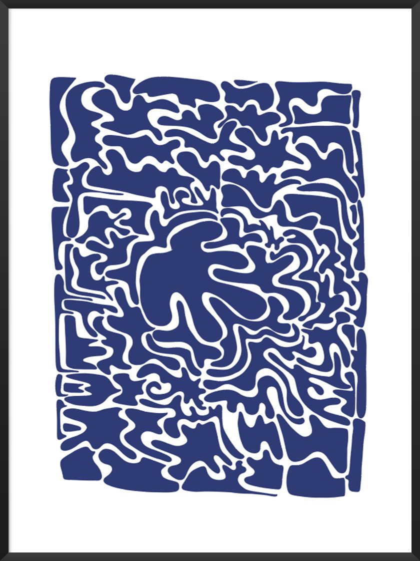 Abstract Blue Puzzle - ブルーパズル ポスター