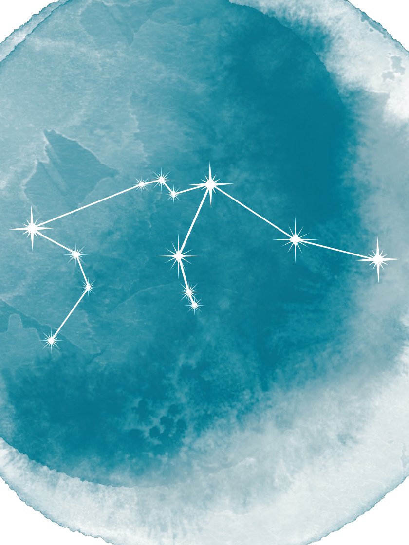 Aquarius Watercolour 水瓶座 - 水瓶座 水彩 星座ポスター