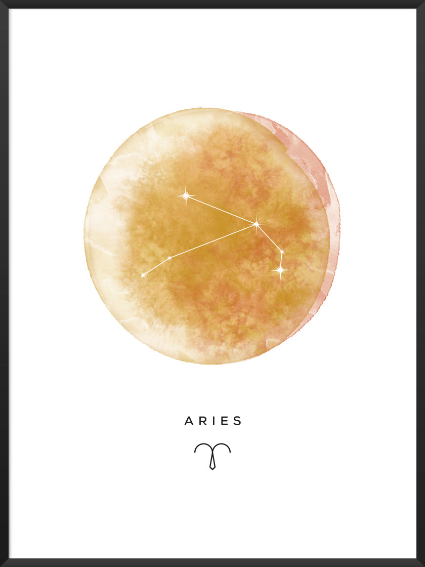 Aries Watercolour 牡羊座 - 牡羊座 水彩 星座ポスター