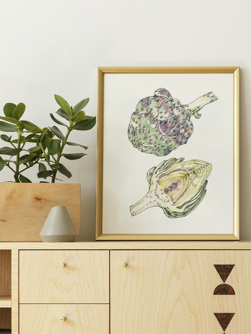 Vintage Hand Painted Artichoke - ヴィンテージアーティチョーク ポスター