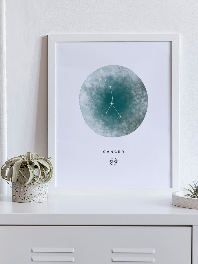Cancer Watercolour 蟹座 - 蟹座 水彩 星座ポスター
