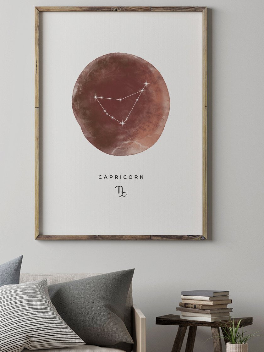 Capricorn Watercolour 山羊座 - 山羊座 水彩 星座ポスター