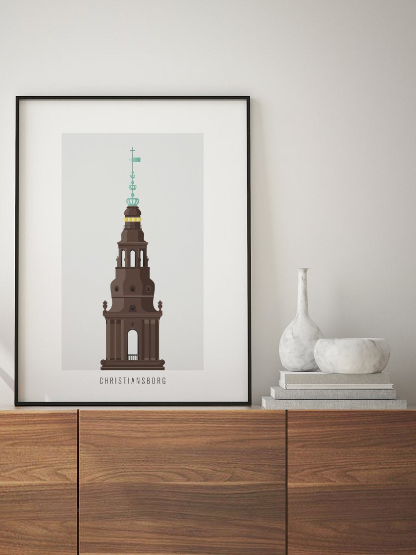 Christiansborg Slot - クリスチャンスボー城 コペンハーゲンタワー ポスター