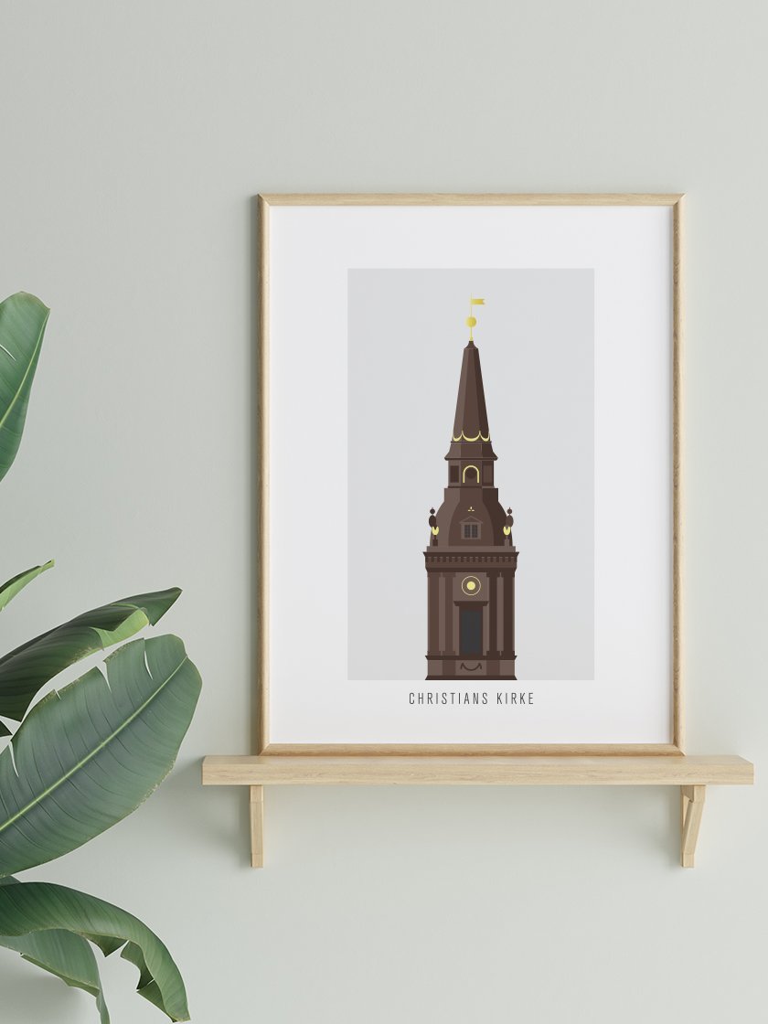 Christians Kirke - クリスチャン教会 コペンハーゲンタワー ポスター