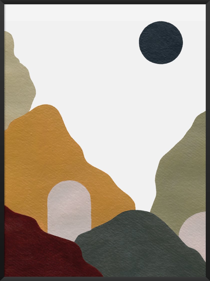 Abstract Rainbow Mountain - 虹色の山々 ポスター
