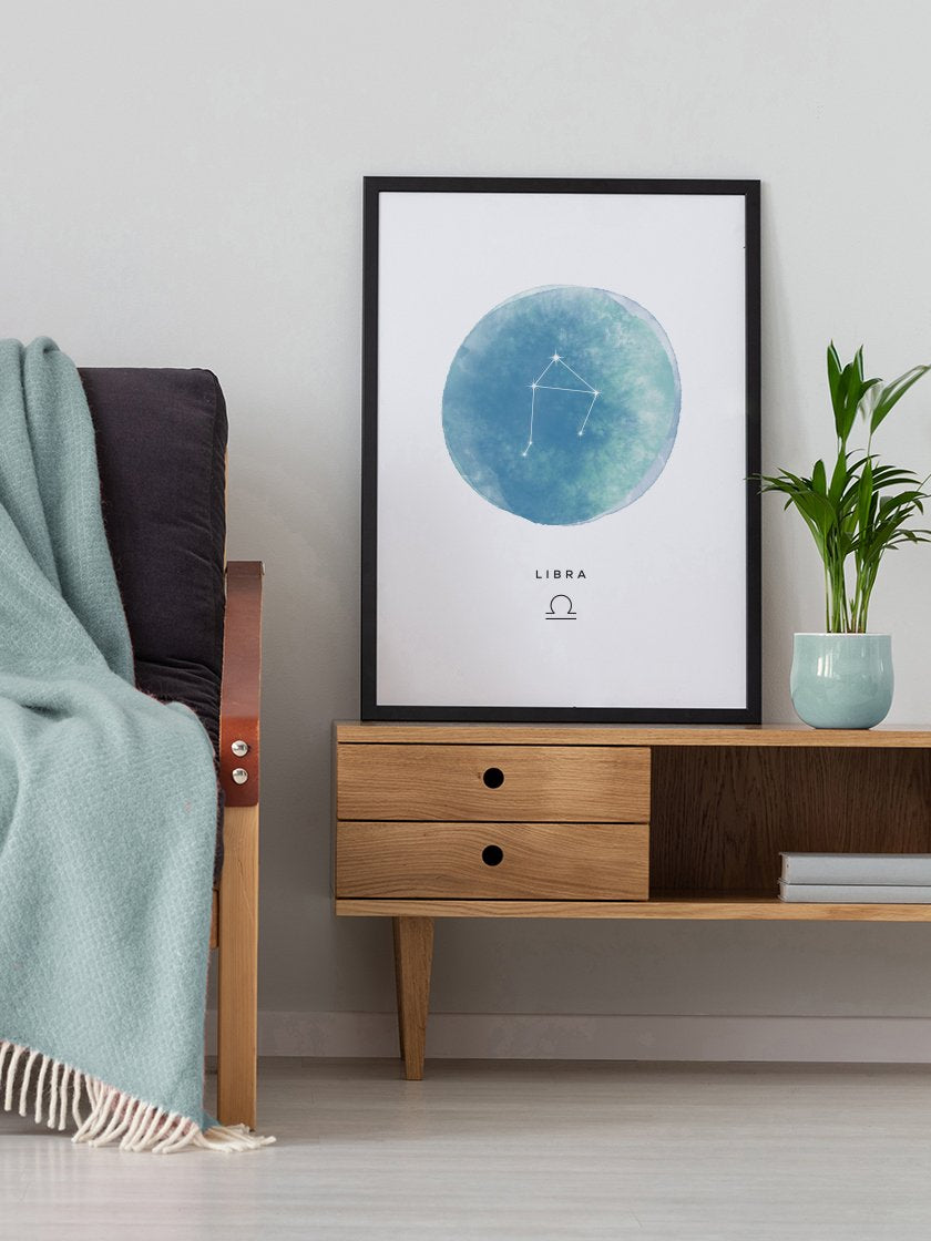 Libra Watercolour 天秤座 - 天秤座 水彩 星座ポスター