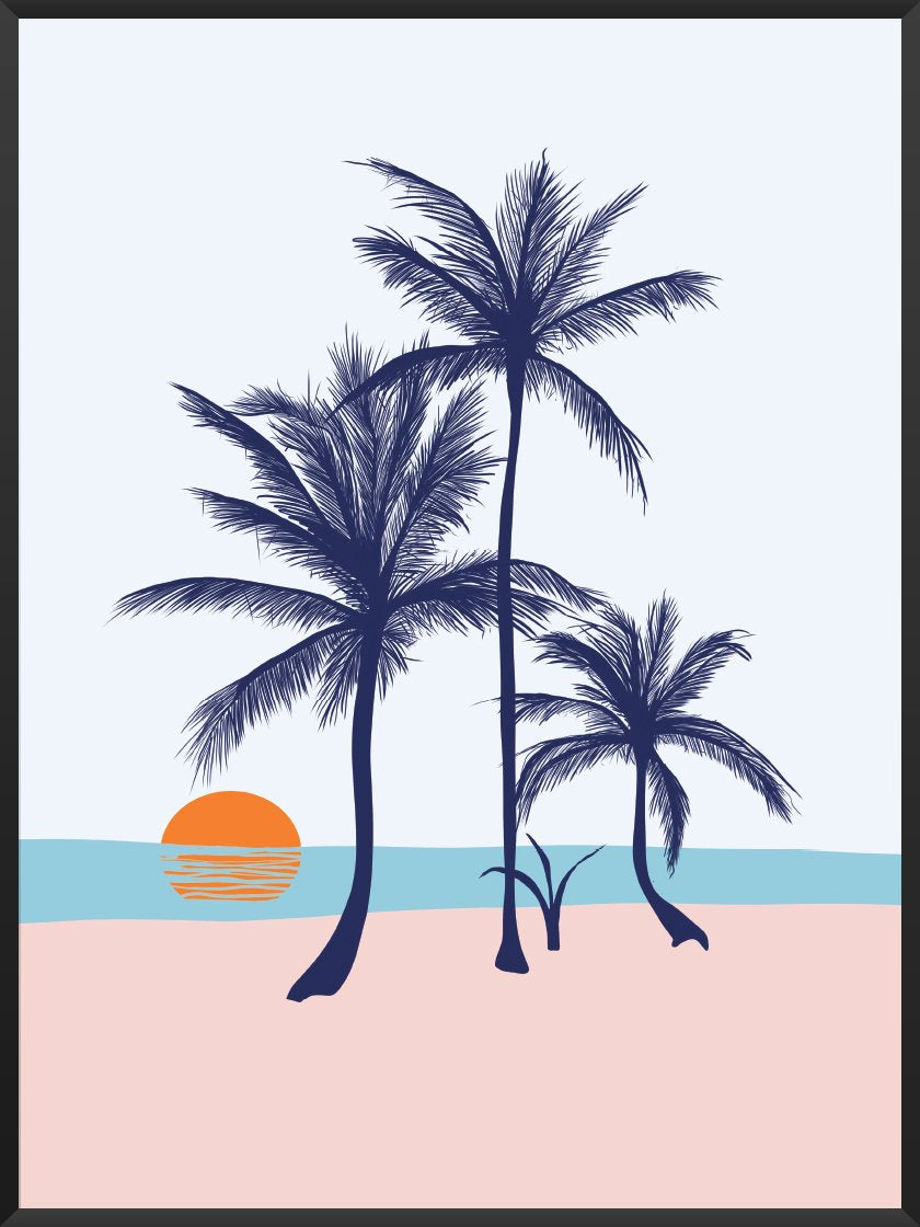 Palms on the Beach - ヤシの木とビーチ ポスター