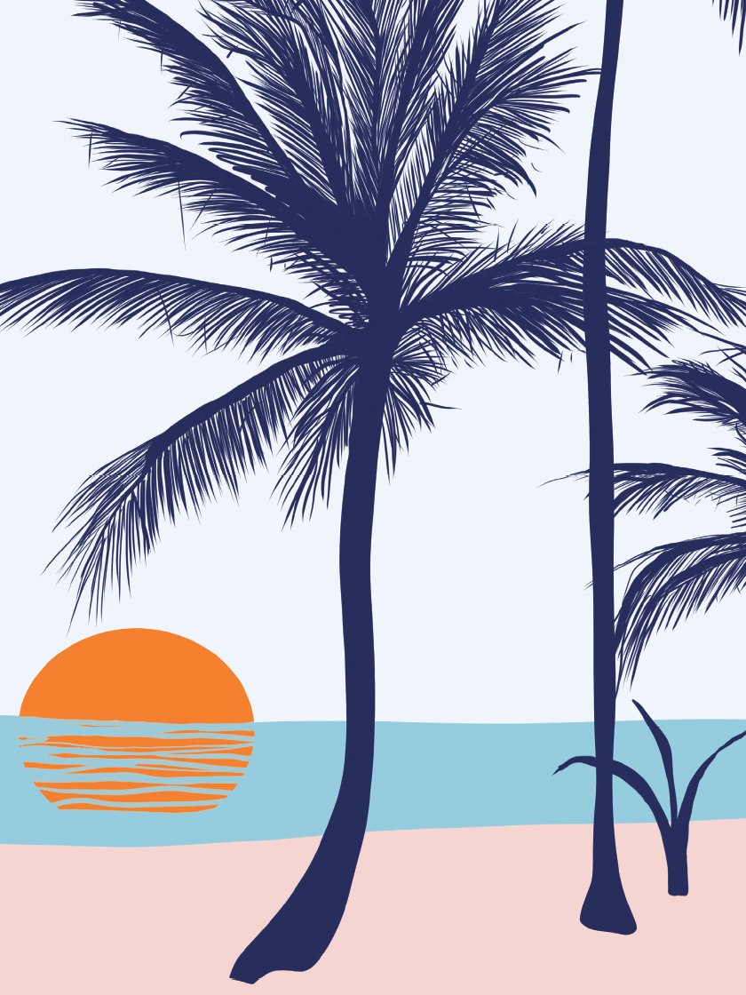 Palms on the Beach - ヤシの木とビーチ ポスター