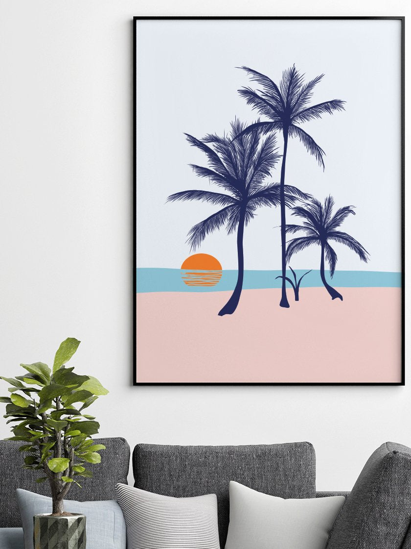 Palms on the Beach - ヤシの木とビーチ ポスター