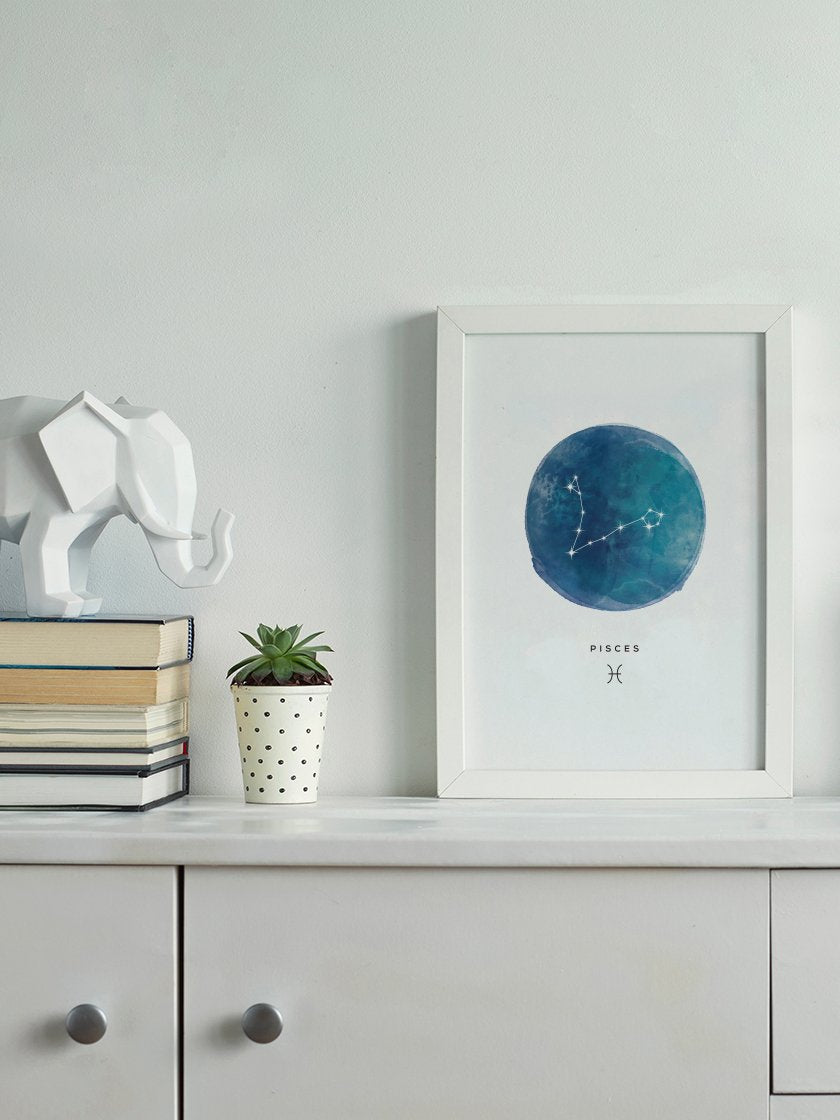 Pisces Watercolour 魚座 - 魚座 水彩 星座ポスター