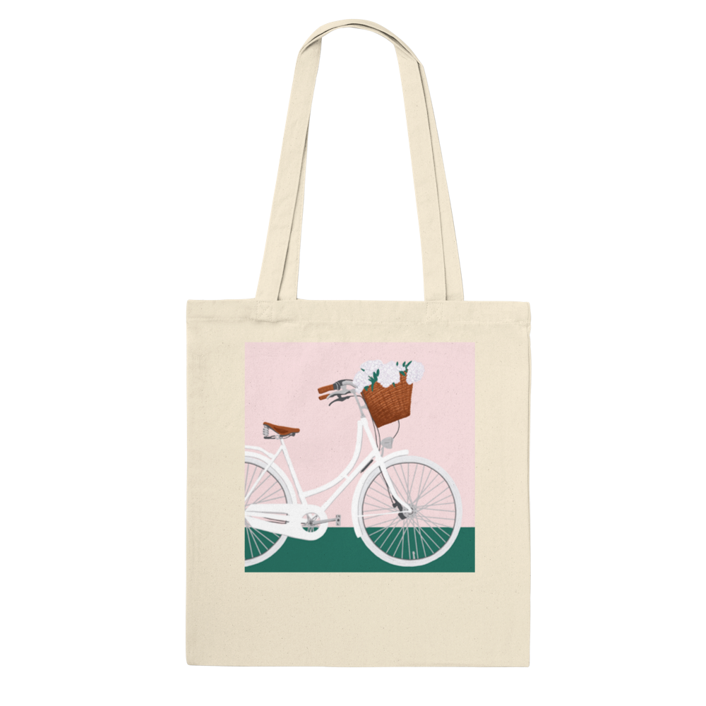 Biking Into Spring Tote Bag -  春に乗ってトートバッグ