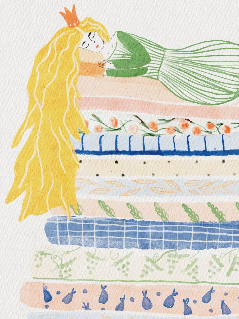The Princess and the Pea by Andersen - エンドウ豆の上に寝たお姫さまBYアンデルセン ポスター