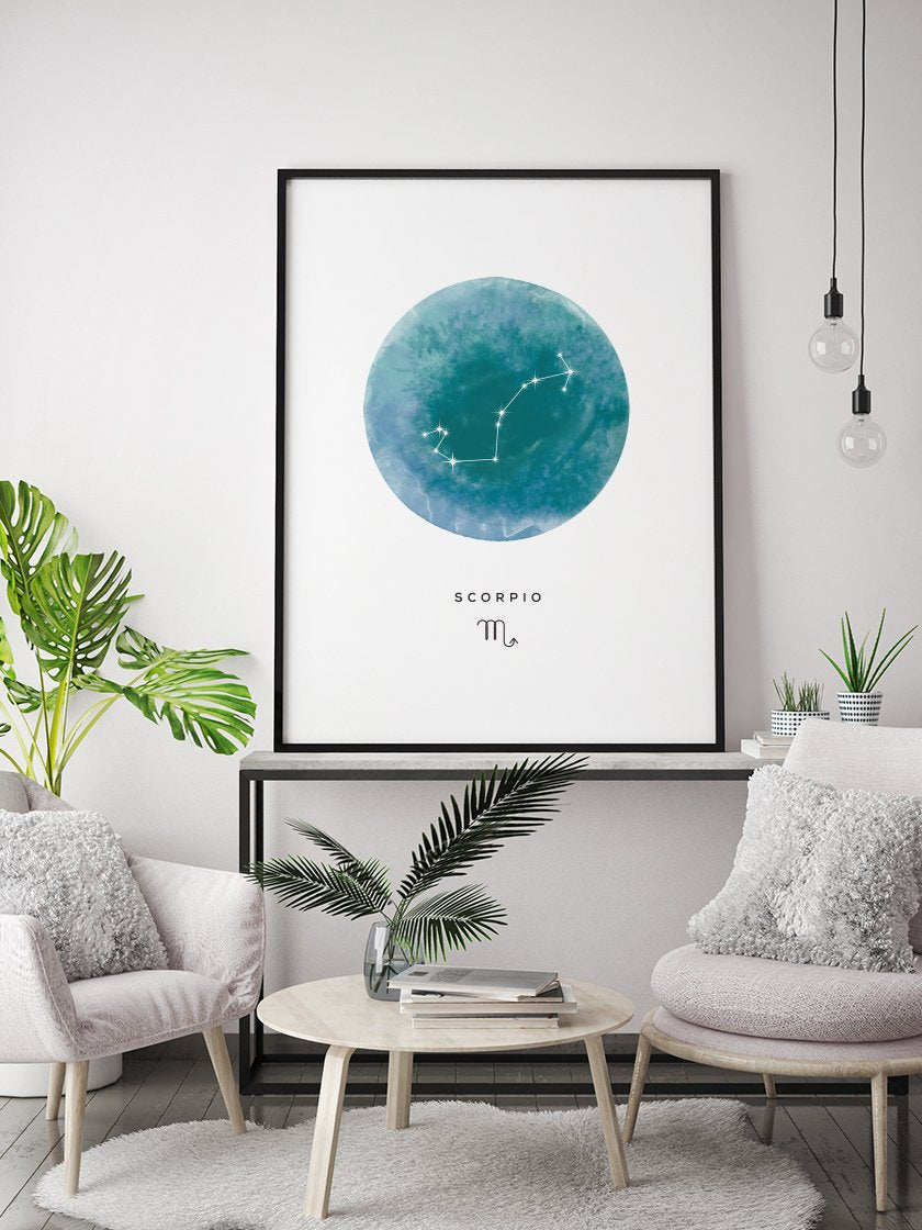 Scorpio Watercolour 蠍座 -蠍座 水彩 星座ポスター