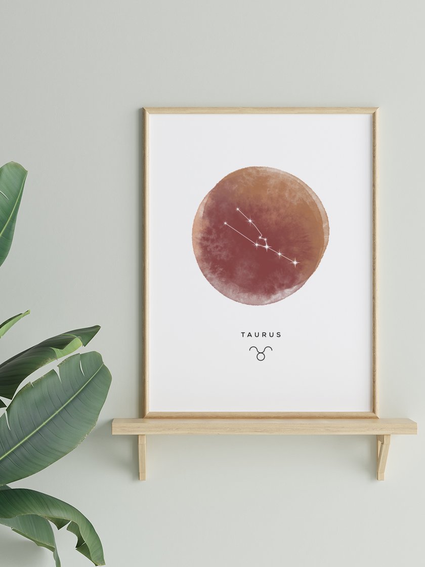 Taurus Watercolour 牡牛座 - 牡牛座 水彩 星座ポスター