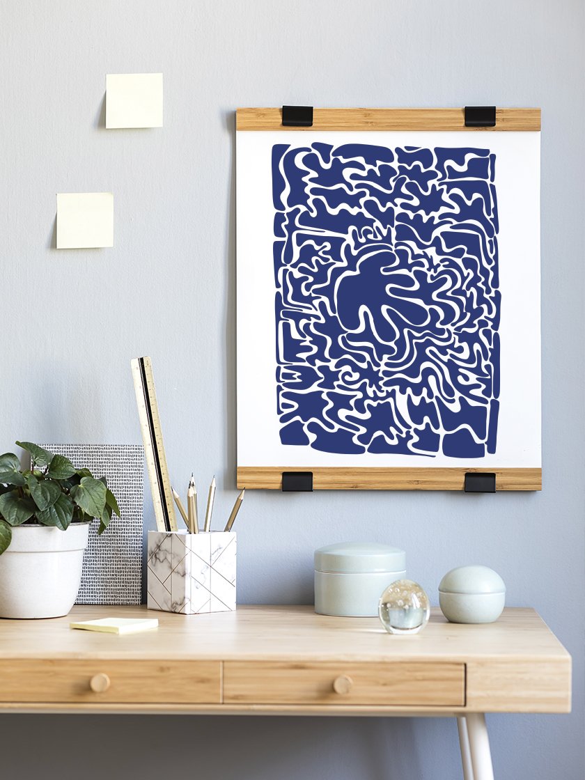 Abstract Blue Puzzle - ブルーパズル ポスター