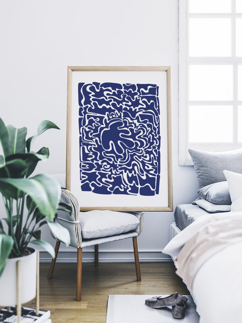 Abstract Blue Puzzle - ブルーパズル ポスター