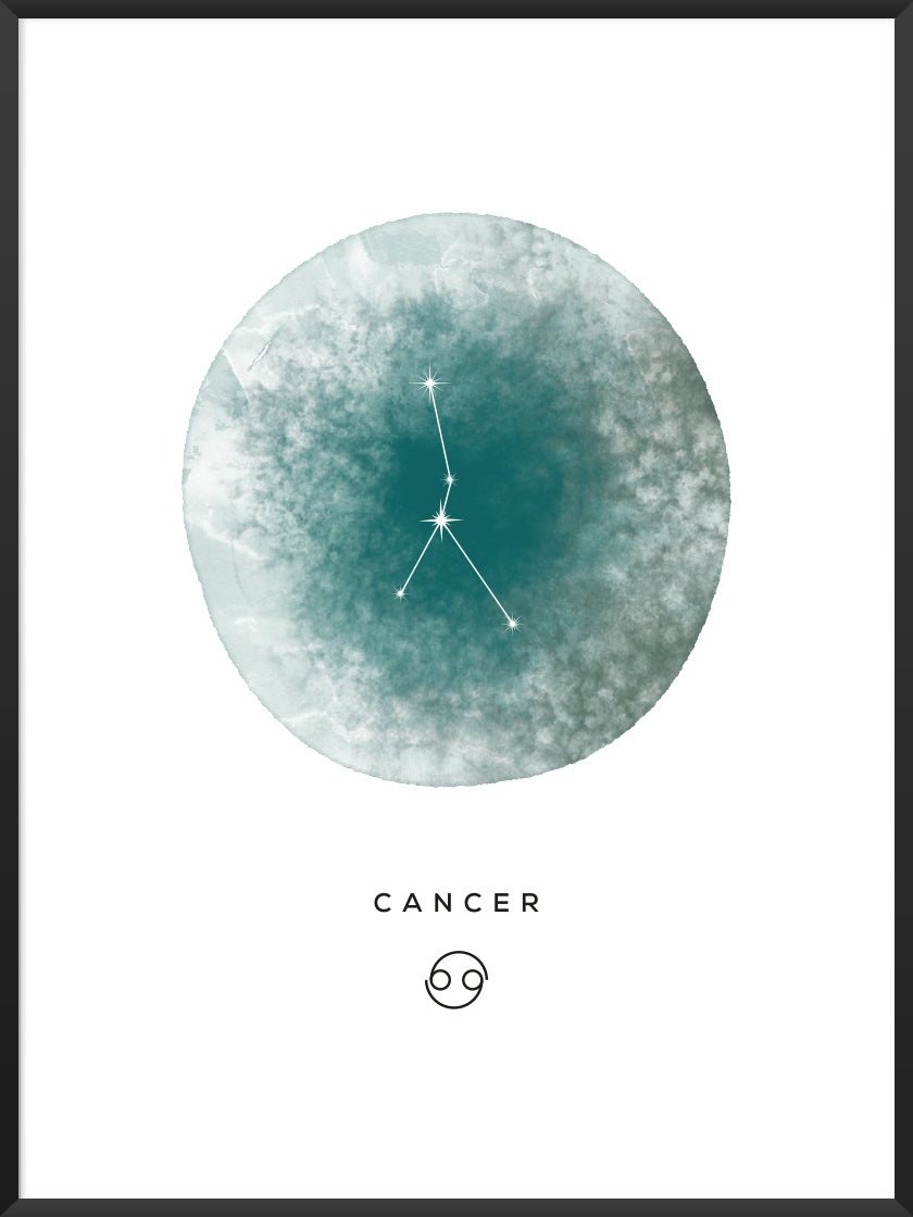Cancer Watercolour 蟹座 - 蟹座 水彩 星座ポスター