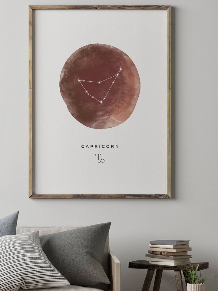 Capricorn Watercolour 山羊座 - 山羊座 水彩 星座ポスター