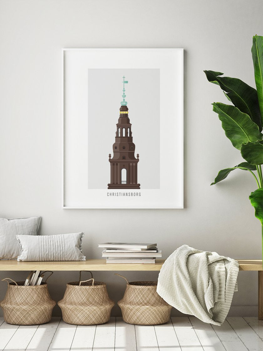 Christiansborg Slot - クリスチャンスボー城 コペンハーゲンタワー ポスター