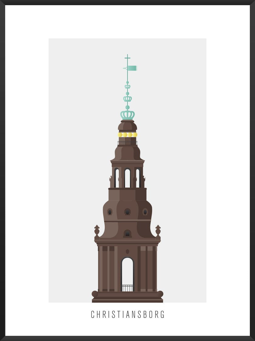 Christiansborg Slot - クリスチャンスボー城 コペンハーゲンタワー ポスター