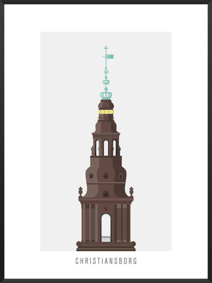 Christiansborg Slot - クリスチャンスボー城 コペンハーゲンタワー ポスター