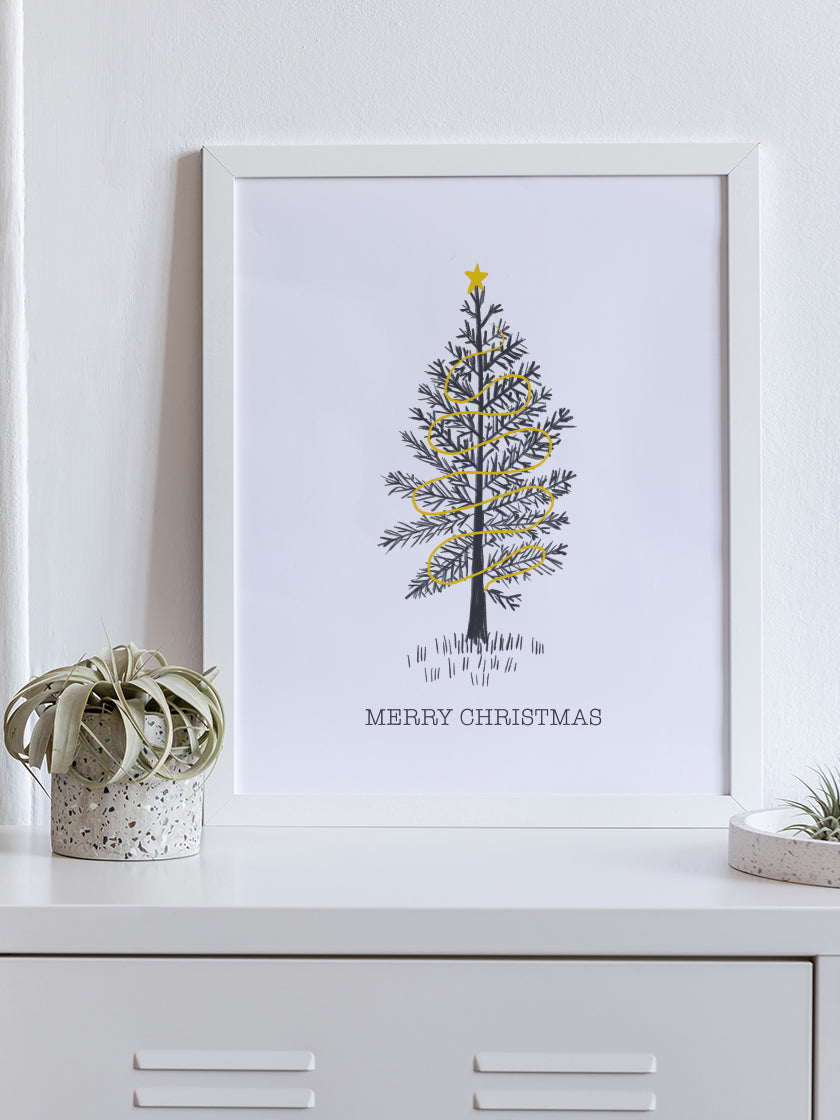 Minimalist Christmas Tree - ミニマリストクリスマスツリー ポスター