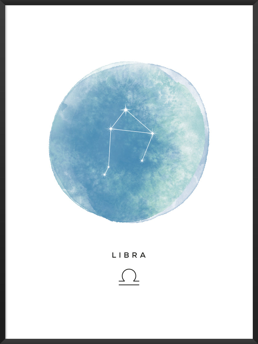 Libra Watercolour 天秤座 - 天秤座 水彩 星座ポスター