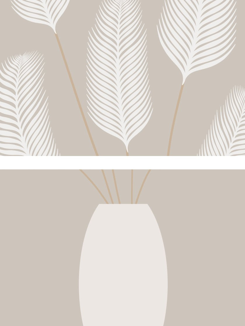 Pampas in Vase -花瓶に生けたパンパス ポスター