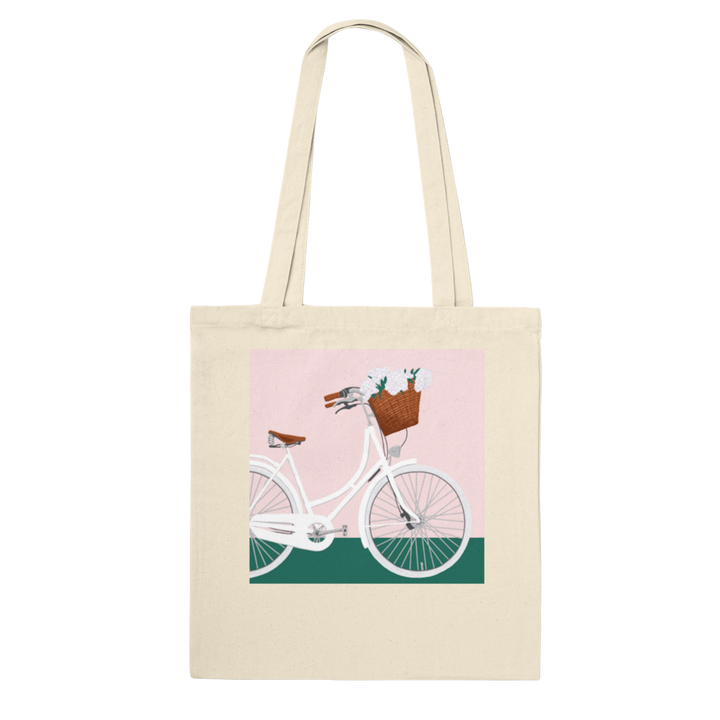 Biking Into Spring Tote Bag -  春に乗ってトートバッグ