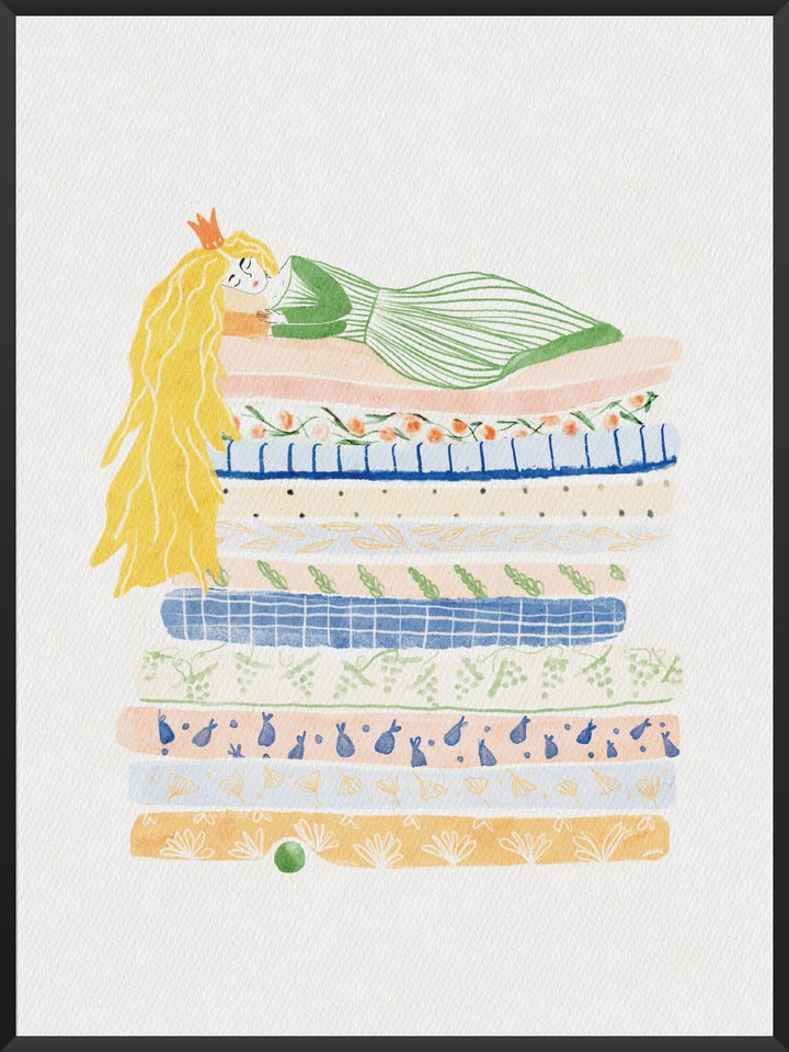The Princess and the Pea by Andersen - エンドウ豆の上に寝たお姫さまBYアンデルセン ポスター