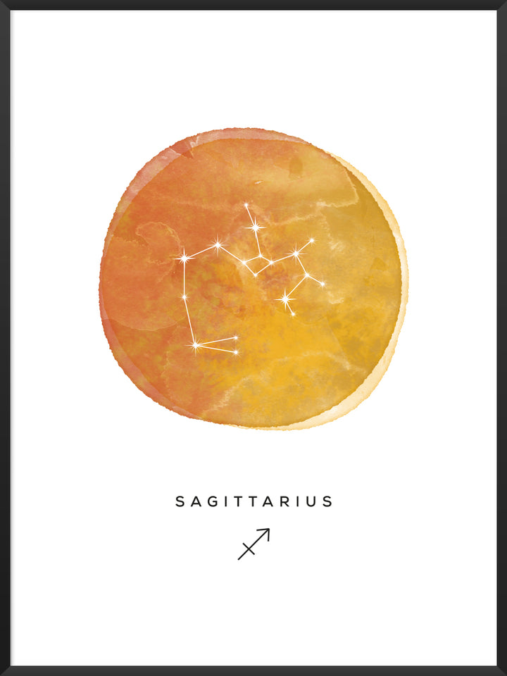 Sagittarius Watercolour 射手座 - 射手座 水彩 星座ポスター
