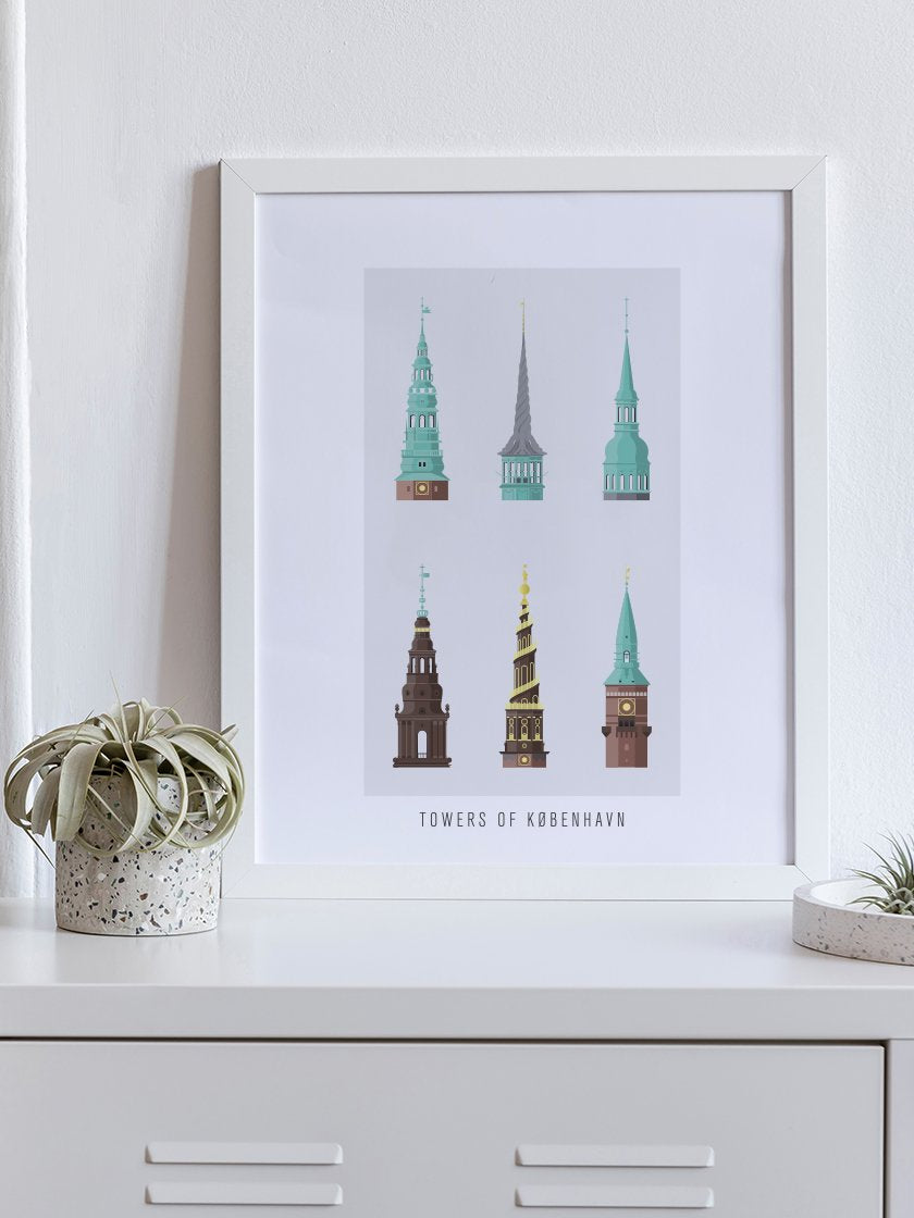 6 Towers of Copenhagen - コペンハーゲン6タワー ポスター