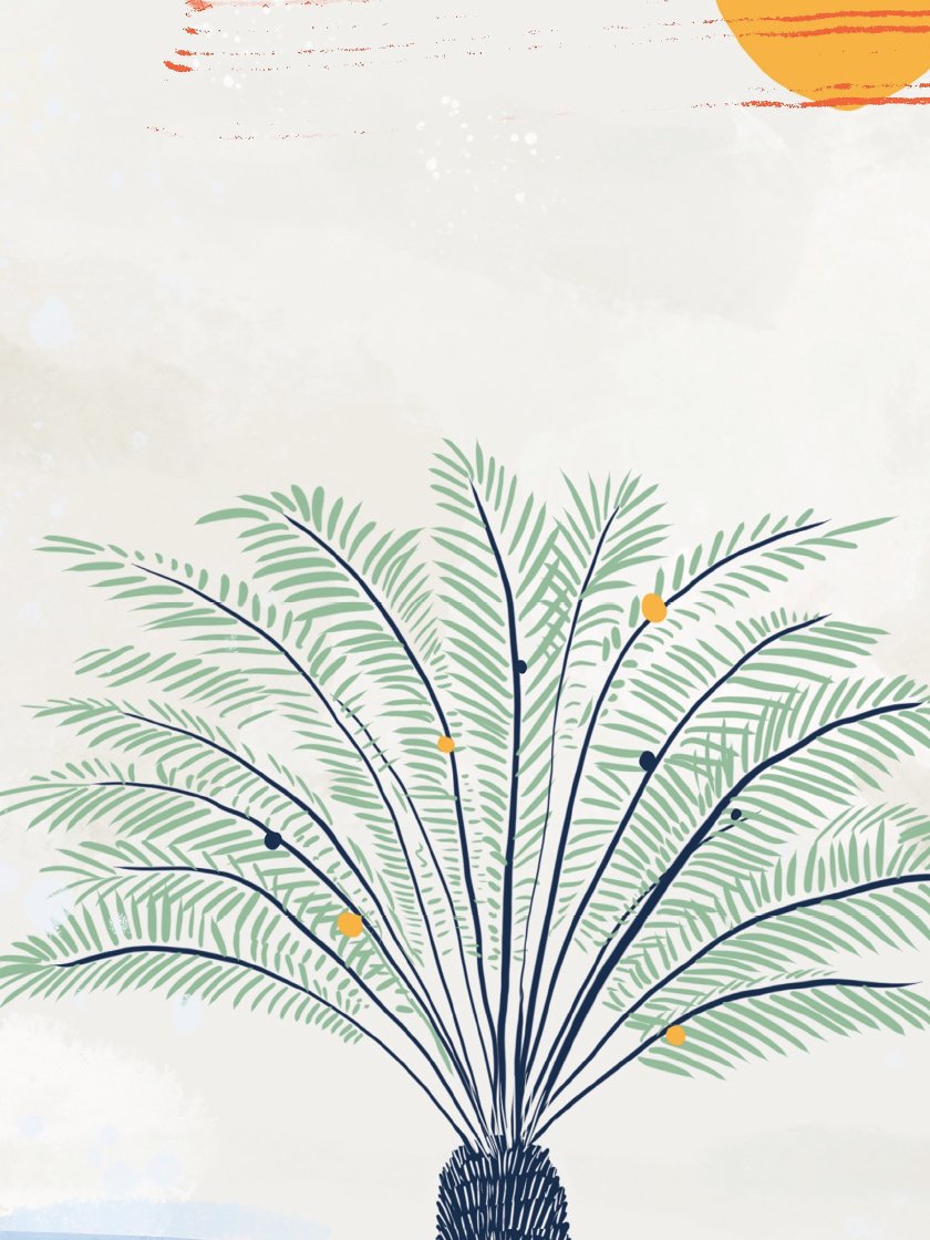 Blue Palm - ヤシの木ブルー ポスター