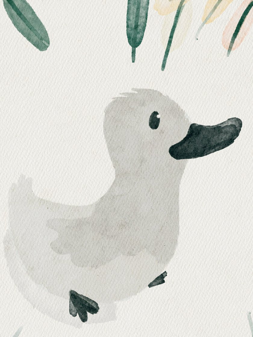 The Ugly Duckling Watercolour by Andersen - みにくいアヒルの子BYアンデルセン 水彩 ポスター